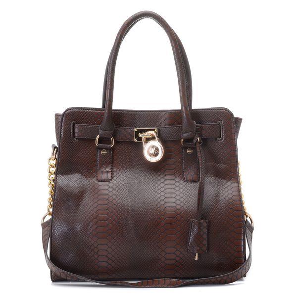 michael kors hamilton large tote python-pregede mocha Virkelig Billig vs47r